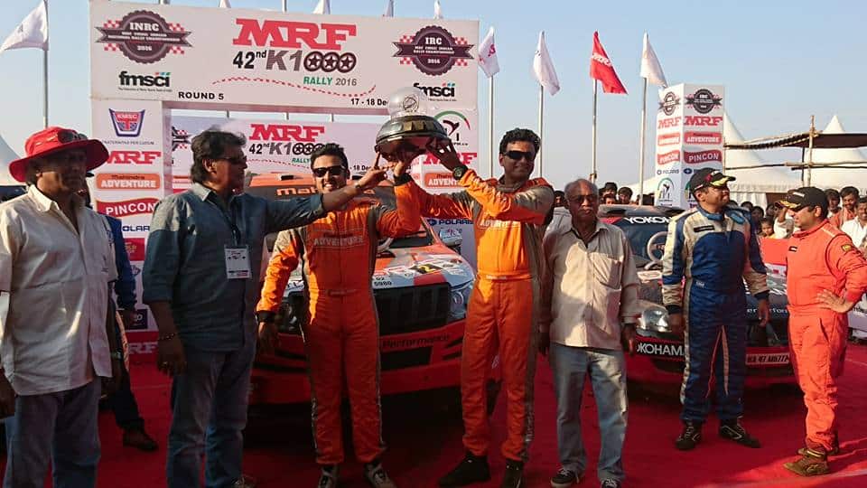 Amittrajit Ghose Wins The Coveted MRF 42nd K1000 RALLY 2016